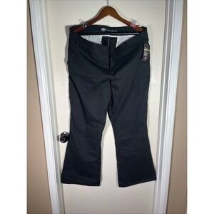 Dickies Pants Women 18SH Black Bootcut Cotton Spandex Flat Front Slim Chino NEW